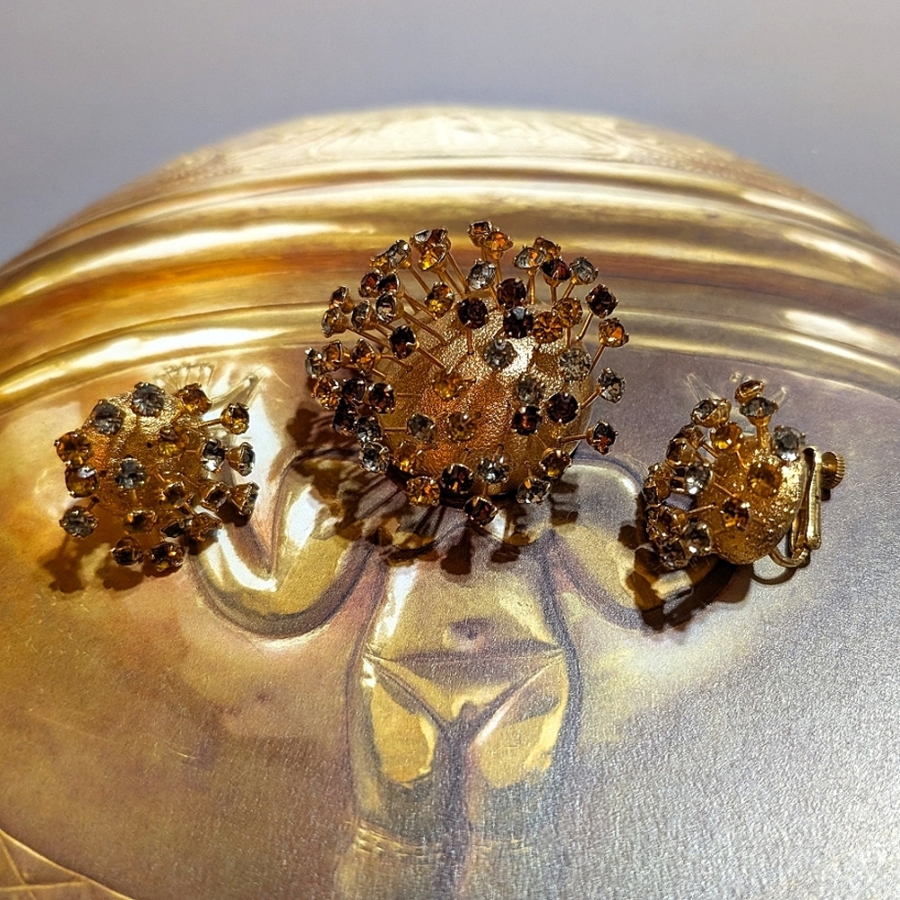 RARE Sputnik Corocraft 1960s Demi Parure - Picture 6 of 7